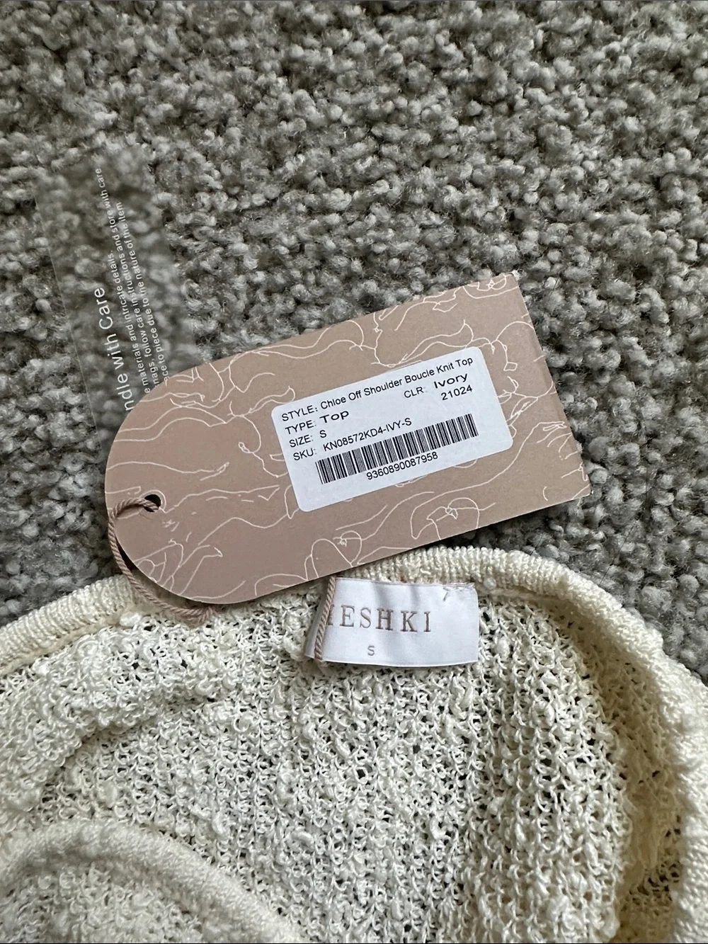 Meshki Chloe Off-the-Shoulder Boucle knit top - Picture 2 of 4